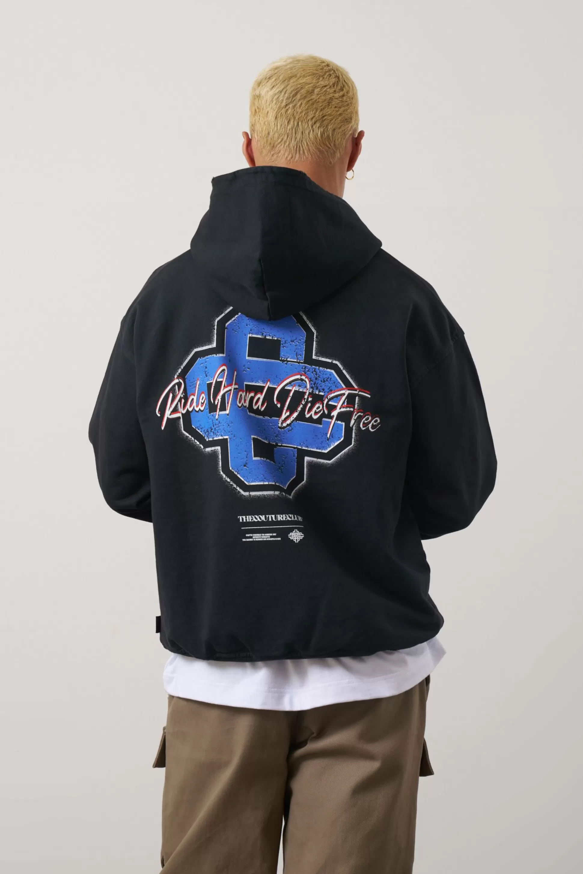 The Couture Club Graphic Flame Vintage Hoodie